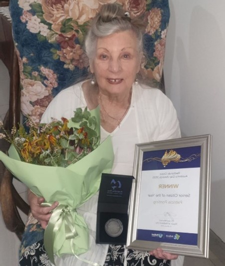 Patti with her Senior Citizen of the year award